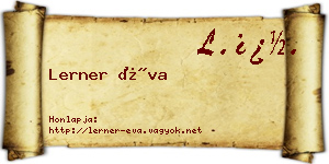 Lerner Éva névjegykártya
